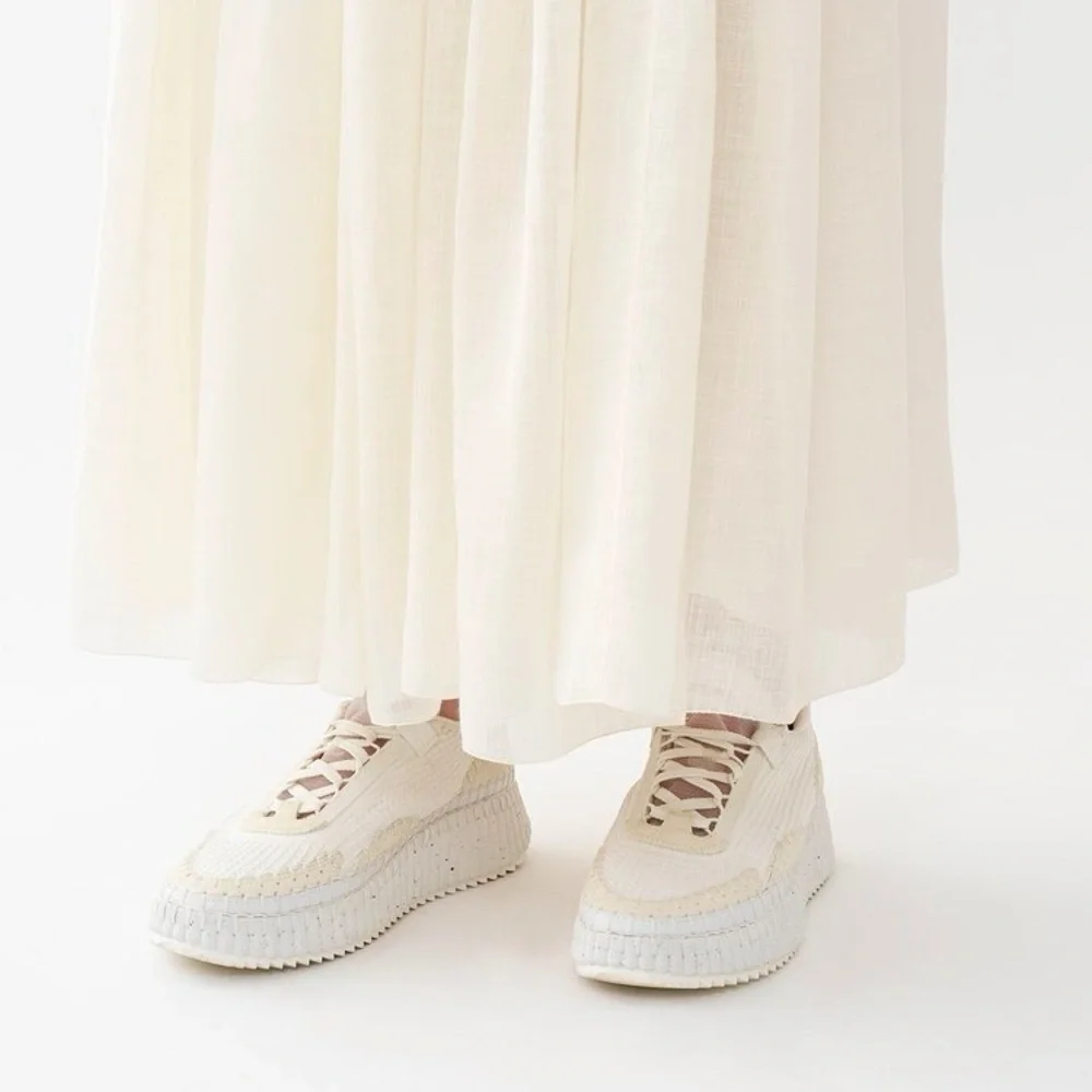 Chloe Nama Cream Sneakers | Size 38